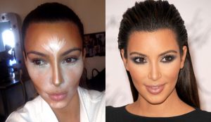 Kim Kardashian contouring make up