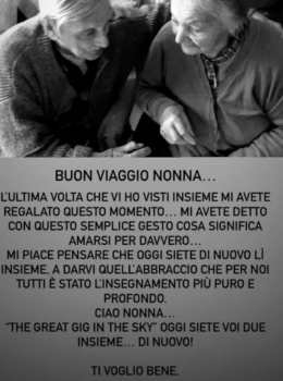 Il cantante dei The Kolors: "Ciao nonna, fai buon viaggio"
